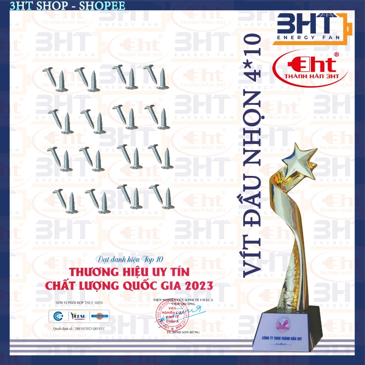 VÍT BẮT NHỰA QUẠT + GỖ 4*10 (ĐÓNG GÓI 100G)