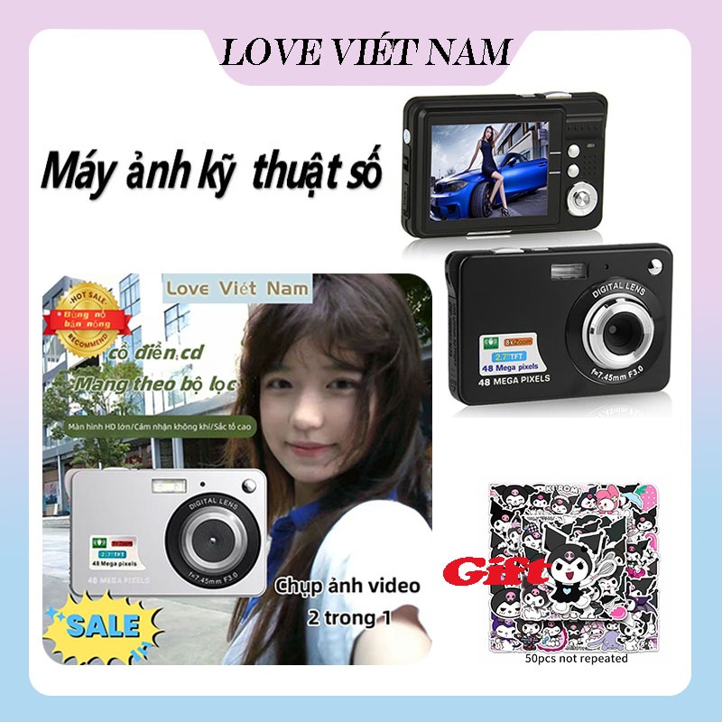 （🎁Quà tặng）Sinh viên Máy ảnh kỹ thuật số Vintage CCD Campus HD Mang theo máy ảnh vlog nhỏ Bắt đầu quà tặng máy ảnh