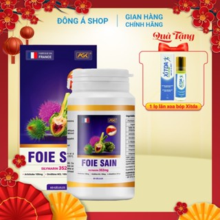 Foie Sain - Silymarine 352mg- Viên uống bổ gan từ Pháp- Hỗ trợ giải độc gan, tăng cường chức năng gan - Hộp 60v