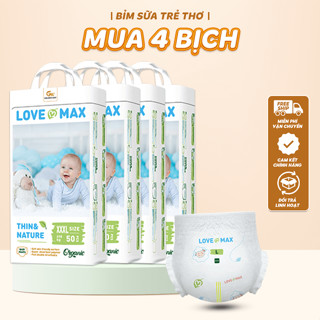 [Combo 4 Bịch] Tã Bỉm Love Max, Bỉm Dán/Quần Full Size Cho Bé