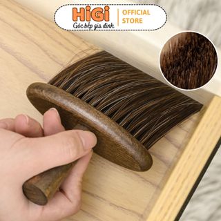 Chổi Mini Phủi Bụi Ô Tô Các Khe Rãnh Nhỏ HiGi, Chổi Quét Bụi Cầm Tay Cán Gỗ Vệ Sinh Góc Hẹp Sạch Sẽ