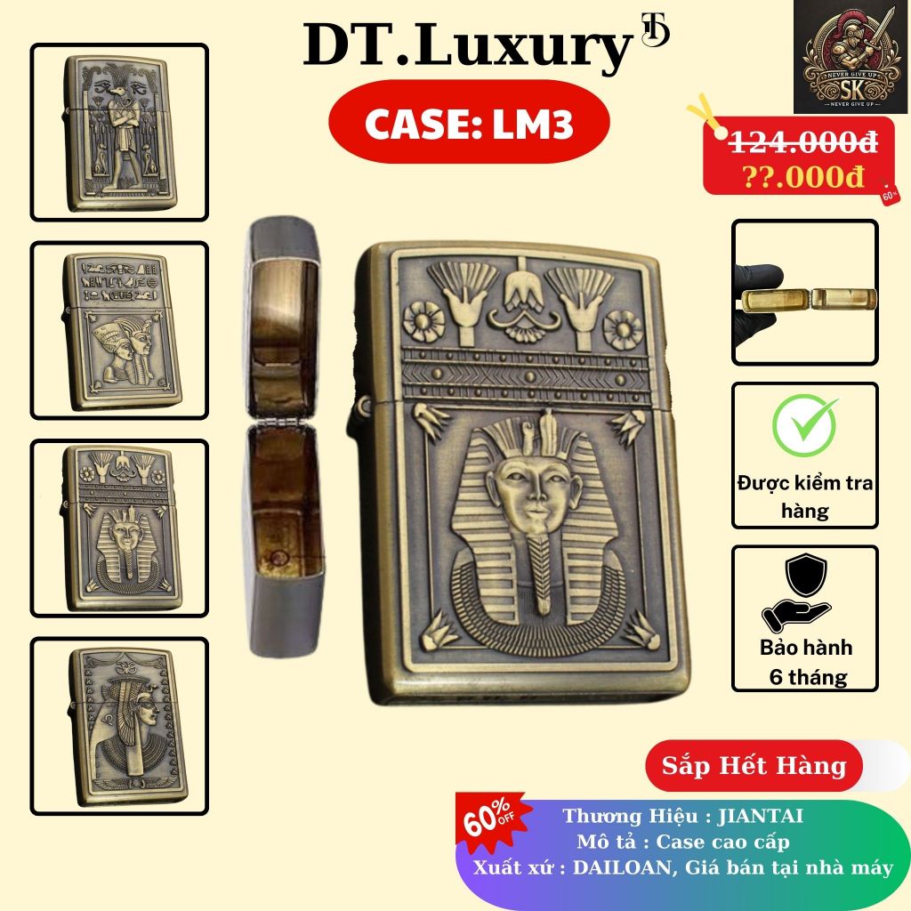 Case Zippo Đẹp độc Lạ mã LM3 Chất liệu Đồng Thau (không Bao Gồm Nhiên Liệu) thiết kế bắt mắt giá rẻ