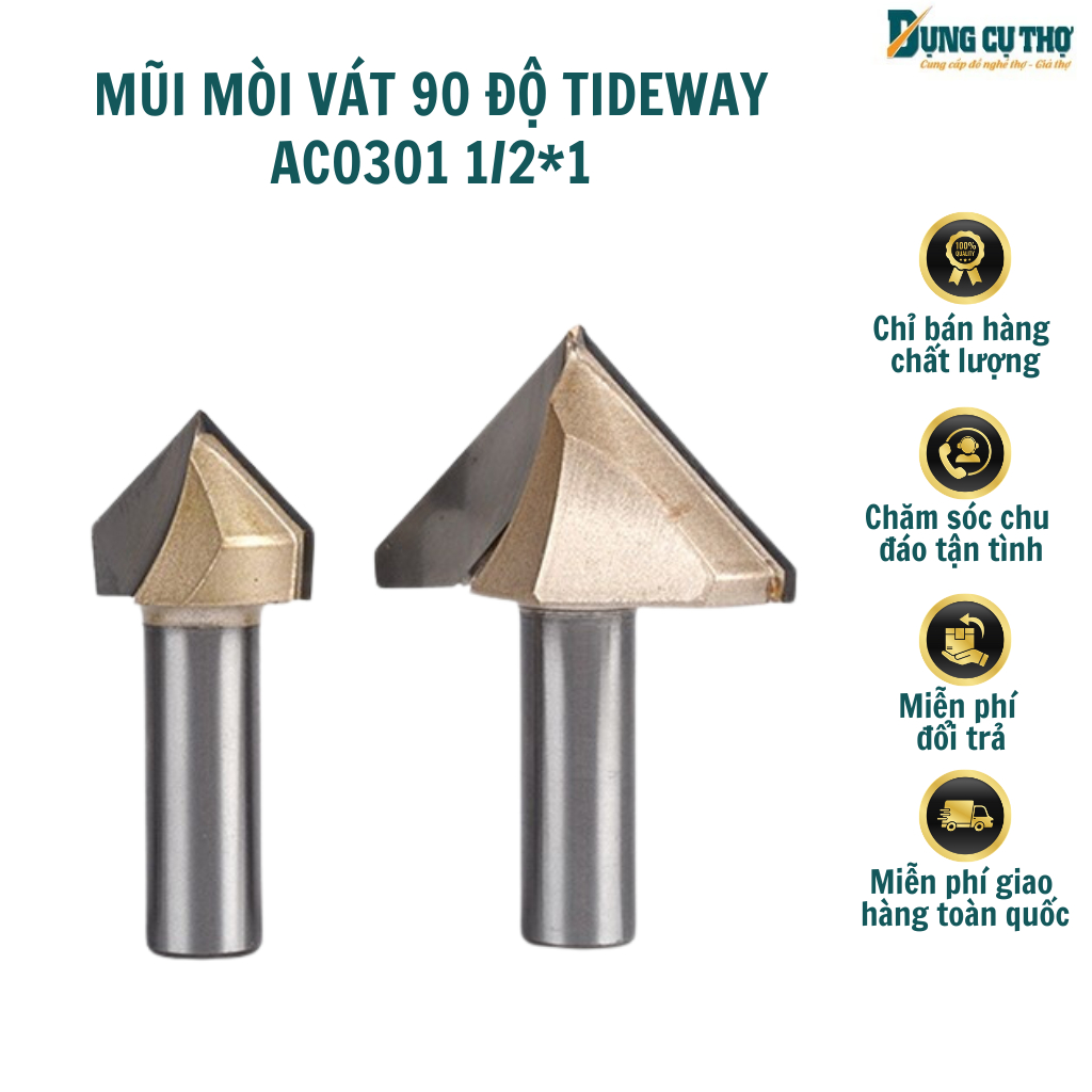 Mũi mòi vát 90 độ Tideway AC0301 1/2*1