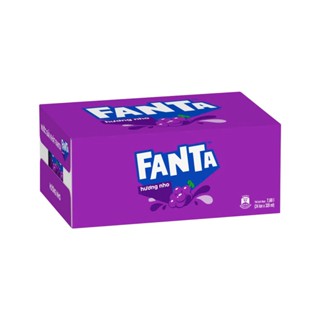 Thùng 12 lon nước ngọt Fanta hương nho/cam/soda kem 320ml