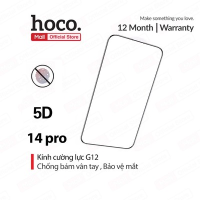 Kính cường lực 5D Hoco G12 chống bụi , chống trầy xước bảo vệ mắt cho 14 Pro