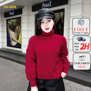  Áo len nữ Evalover mã 603 cổ lọ họa tiết vặn thừng dài tay hàng loại 1 chất dầy dặn ấm áp 