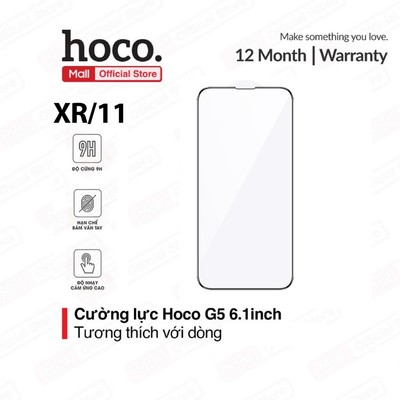 Kính cường lực Hoco G5/G12/G14 6.1inch chống bám vân tay bảo vệ mắt độ cứng 2.5D dành cho ip11/Xr/17promax/17pro/17/16pr