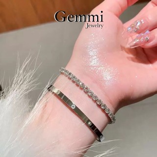 [Bạc 100%] Vòng Cati trơn bản nhỏ đặc ruột Bạc Italy cao cấp Gemmi Jewelry