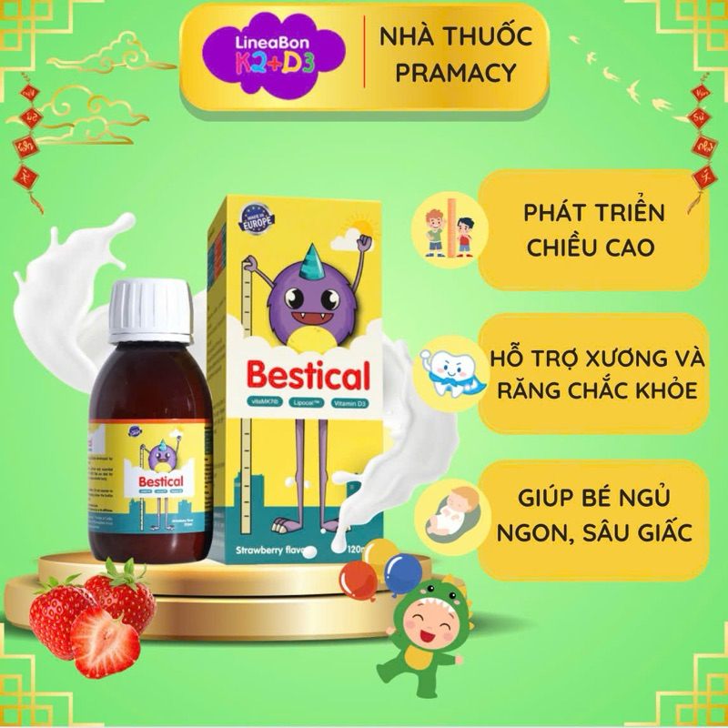 [Chính hãng] Bestical canxi sinh học Dạng giọt chứa D3 k2 giúp bé tăng chiều cao mọc răng chắc khoẻ