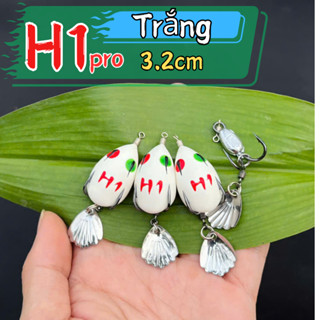 Nhái Hơi H1 pro trắng chì đúc 3.2cm mồi giả câu lure cá lóc săn từ mini đến hugo cực nhạy