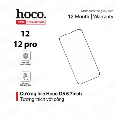Miếng dán màn hình Hoco G5/G12/G14 dành cho dòng ip 12 / 12 Pro ( 6.1inch ), chống bám vân tay, bảo vệ màn hình