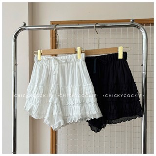 Quần váy lưng chun ren bèo (ảnh thật)