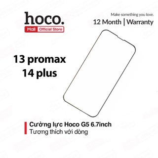  Kính cường lực Hoco G5 6.7inch dành cho dòng ip 13 ProMax   14 plus  chống bám vân tay độ cảm ứng cao bảo vệ màn hình 