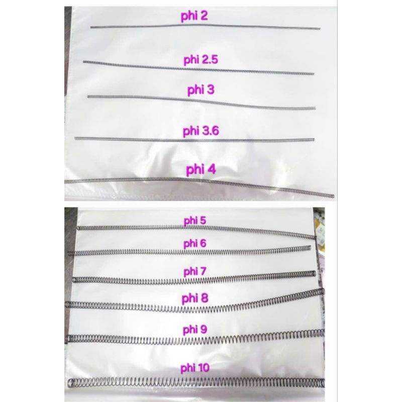  Lò xo nén   thép  size nhỏ . mềm . cọng dày từ 0.4-0.8mm 