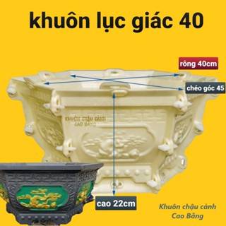 Khuôn đúc chậu cảnh lục giác 40 cao 22 [khuôn chậu ABS có lòng trong]