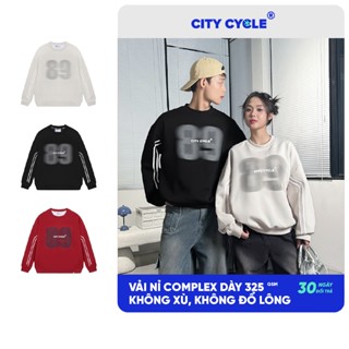 Áo sweater mùa thu đông đôi nam nữ nỉ dày Local Brand Chính Hãng City Cycle Áo Sweater Blaze