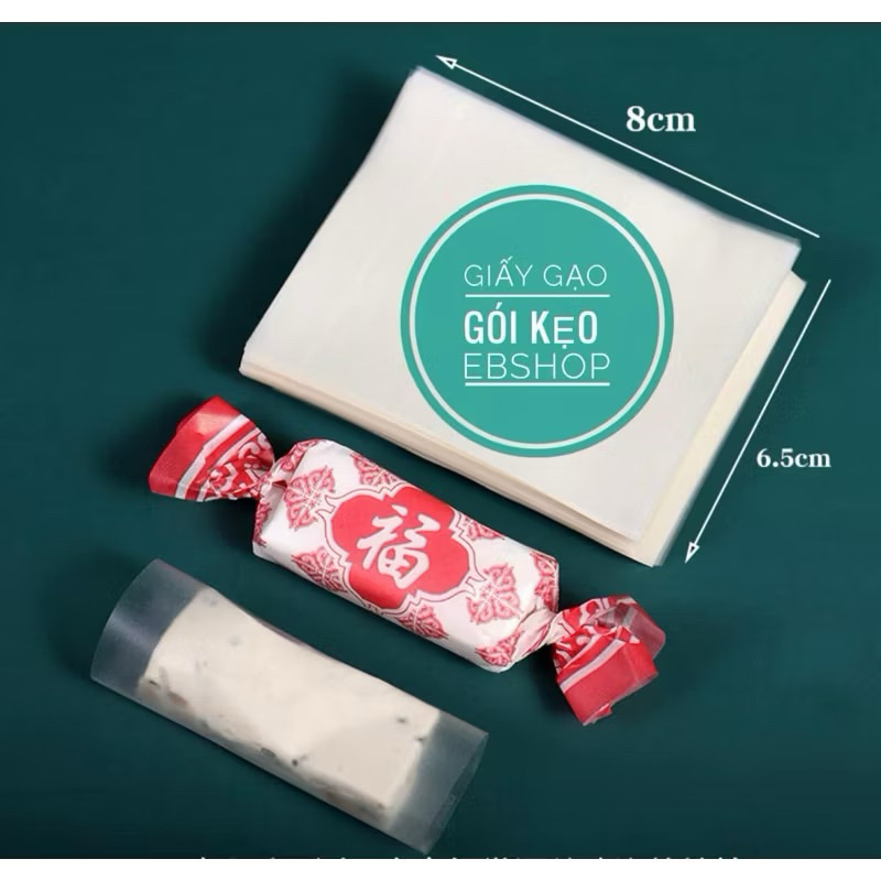 Giấy gạo gói kẹo mứt 500 tờ ăn được Giấy gạo gói kẹo Nougat kẹo Hạnh phúc