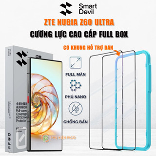 Kính cường lực Nubia Z60 Ultra full màn hình viền đen siêu mỏng hãng Smart Devil - Dán màn hình ZTE Nubia Z60 Ultra