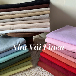 Vải Linen Tưng Trơn Cao Cấp Nhà vải Linen Sợi Vải Tự Nhiên, Mềm Mịn, Thoáng Mát Với Bảng Màu Đa Dạng