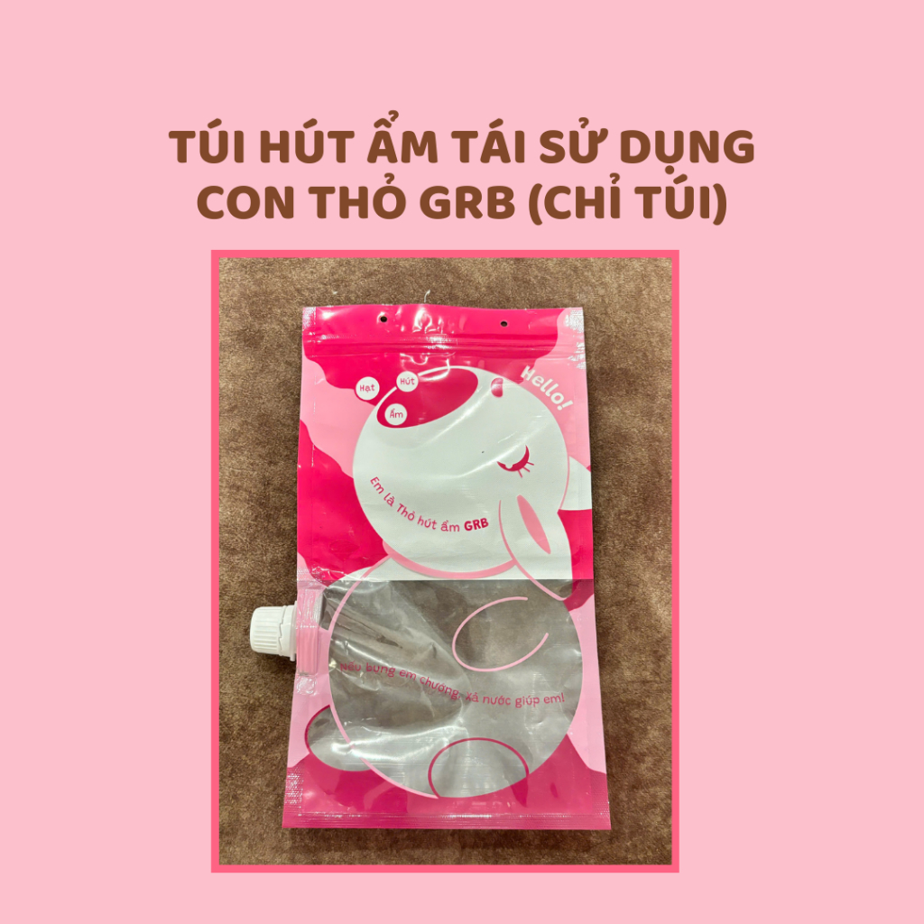 (Rỗng) Túi hút ẩm tái sử dụng Con Thỏ GRB chỉ túi không có hạt