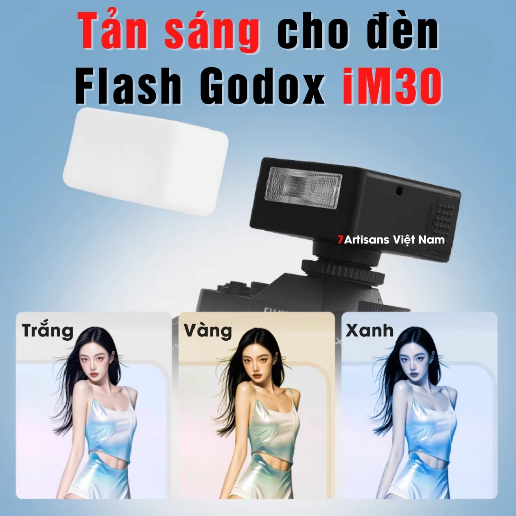 Bộ tản sáng 3 màu cho đèn Flash Godox iM30 - Phiên bản mới cao cấp không bị hở sáng