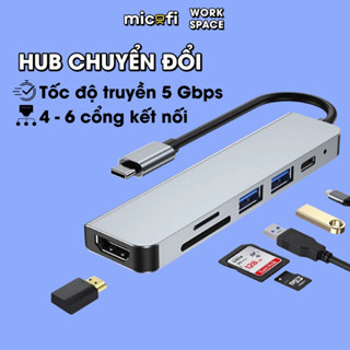 Hub Type C Micofi, Hub USB 3.0 Chuyển Đổi Chia Cổng Mở Rộng HDMI Đọc Thẻ Nhớ SD/TF