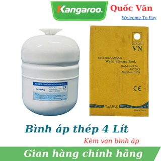 Bình áp thép 4L Kangaroo, Sunhouse - Dành cho máy lọc nước Sunhouse SHA76213, Korihome, AO Smith,...
