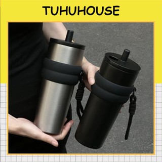 Ly giữ nhiệt khắc tên Fun 710ml có ống hút, ly giữ nhiệt nóng lạnh inox 316 cao cấp có quai xách tiện lợi – TUHUHOUSE