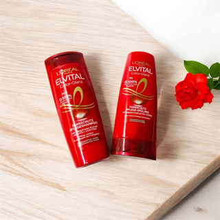 Hàng Đức Xách Bộ dầu gội xả Loreal Elvita màu đỏ cho tóc nhuộm, chống phai màu.