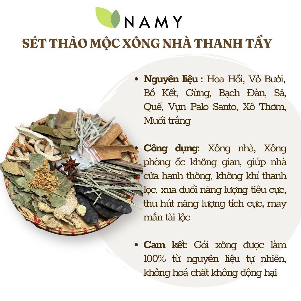 [BÁN CHẠY NHẤT] Sét Xông nhà Tẩy Uế, Thảo mộc xông nhà, Thảo mộc Thanh tẩy, Tài lộc may mắn