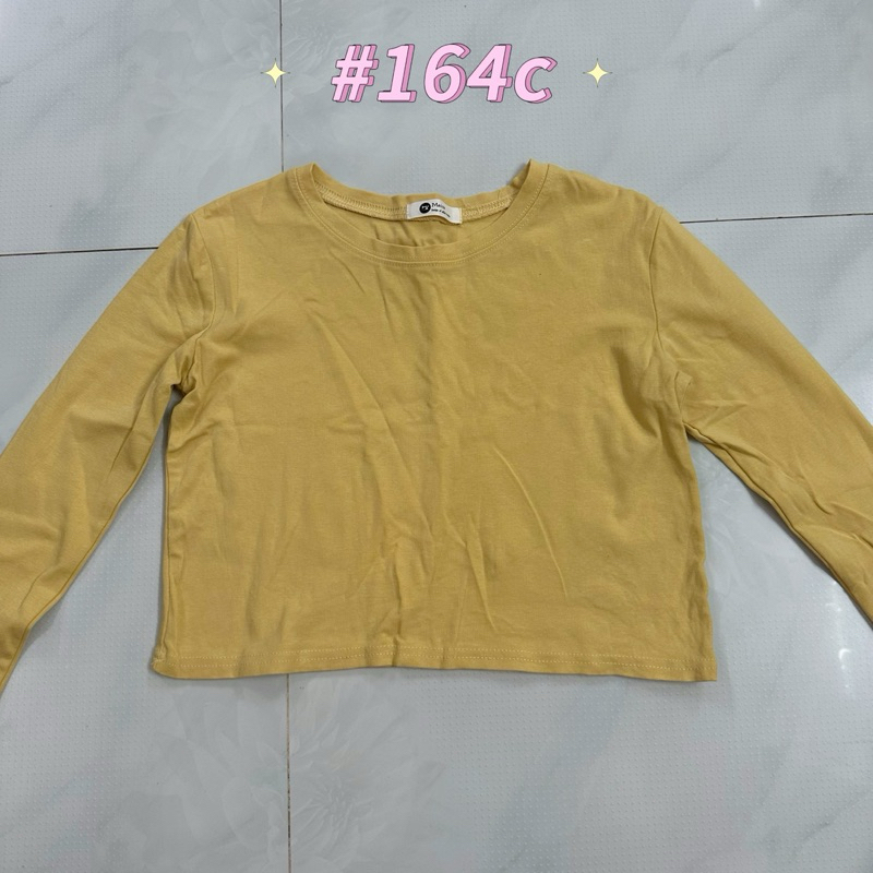 Áo Crop Top Nữ Macro Tay Dài Cổ Tròn Basic