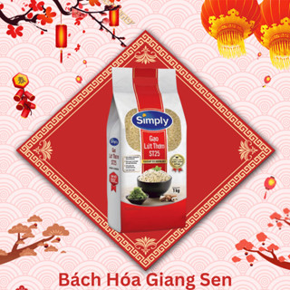 Gạo Lứt Thơm St25 Simply túi 1Kg Hút Chân Không - Hỗ trợ giảm cân , tim mạch , tiểu đường