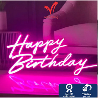 Đèn Neon Led trang trí chữ Happy Birthday trang trí quán ăn, nhà hàng, party ...