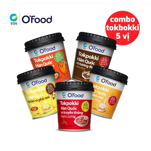 COMBO 5 hộp tokbokki O'food 105g đủ 5 vị