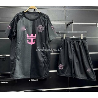 (Bản chuẩn) Set bộ quần áo bóng đá thể thao nam nữ clb Inter Miami 2025 màu đen xám loog thêu