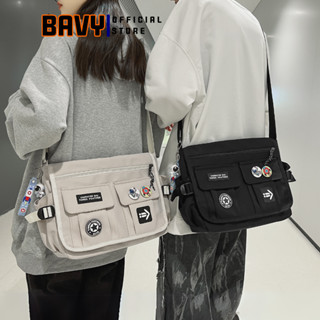 Túi đeo chéo đi học thời trang Hàn Quốc, Túi vải canvas có khóa kéo đựng sách vở laptop 13 inch Ba Vy FASHION TĐC37AB