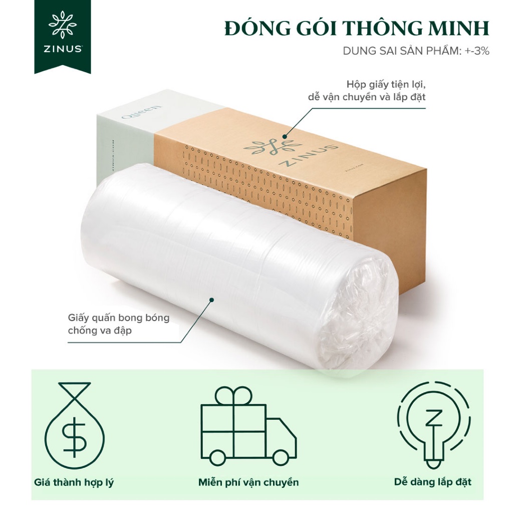 Nệm Lò Xo Trị Liệu Cao Cấp Dày 30cm Zinus - 12in iCoil Premium Spring Mattress | BigBuy360 - bigbuy360.vn