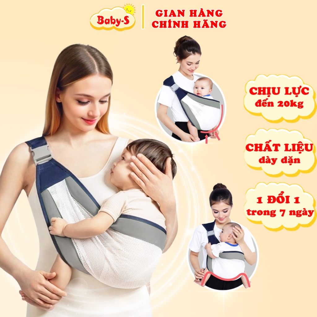Địu Em Bé Sơ Sinh 0-3 Tuổi Chất Thông Thoáng Gọn Nhẹ Tiện Lợi Dễ Sử Dụng Baby-S – SSS035