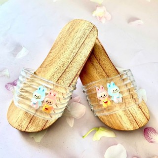 Guốc gỗ guốc mộc quai trong đế 2 phân gấm đỏ