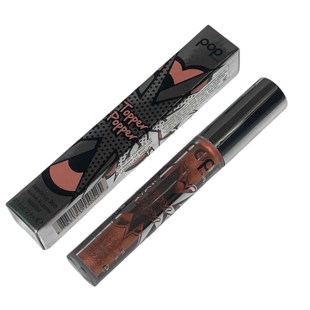 Son kem pop beauty Topper Popper Metallic Lip Stain 2.8ml  PEACH POPPER bền màu, độ lấp lánh và bóng