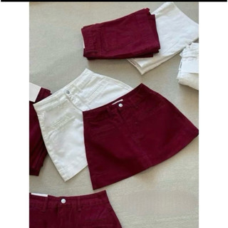 Lynk Nhi • Chân Váy Jeans Dáng A Đẹp 3 Màu Đỏ/ Trắng / Xanh ( QCCC )# 9517