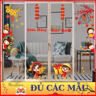 Decal dán kính Tết 2025 trang trí cửa kính năm mới Ất Tỵ tổng hợp đủ mẫu
