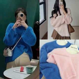 METWO. - Áo len lông trơn mềm mịn PASTEL cổ tròn FORM RỘNG basic QC dài tay dày dặn ulzzang tiểu thư Hàn Quốc #2510