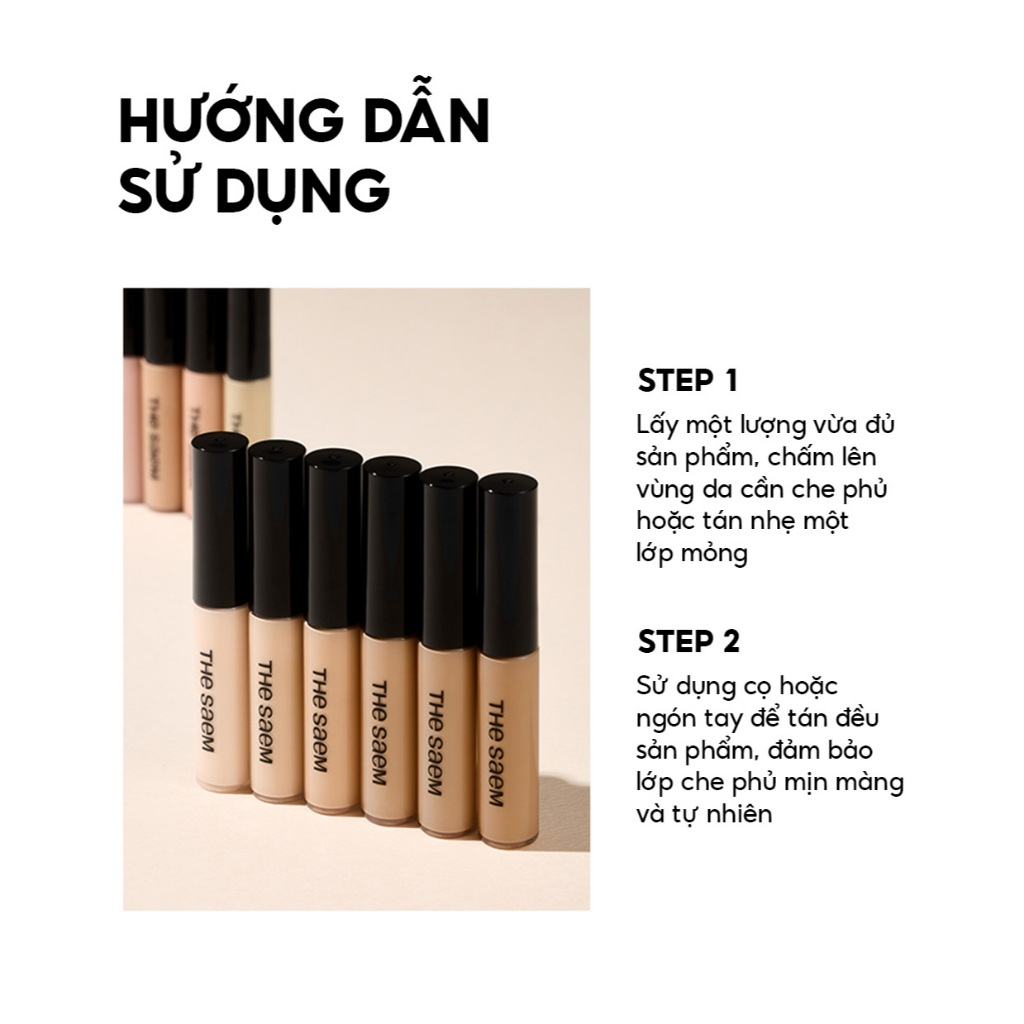Kem che khuyết điểm The Saem Cover Perfection Tip Concealer Spf28 PA++ (6.5g) Hàn Quốc