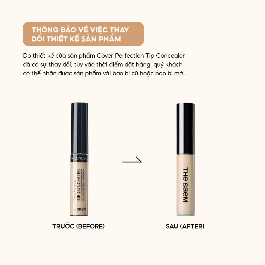 Kem che khuyết điểm The Saem Cover Perfection Tip Concealer Spf28 PA++ (6.5g) Hàn Quốc