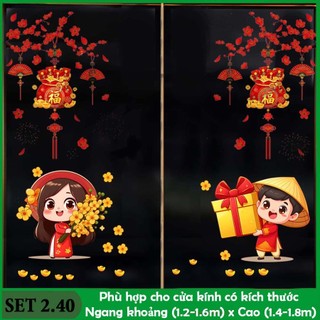 Decal dán kính tết 2025 [Cửa lớn]