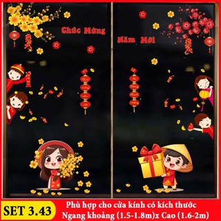 Decal dán kính tết 2025 [Cửa lớn]