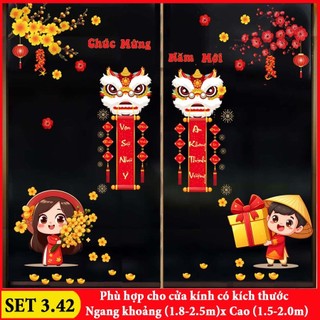 Decal dán kính tết 2025 [Cửa lớn]
