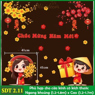 Decal dán kính tết 2025 [Cửa lớn]