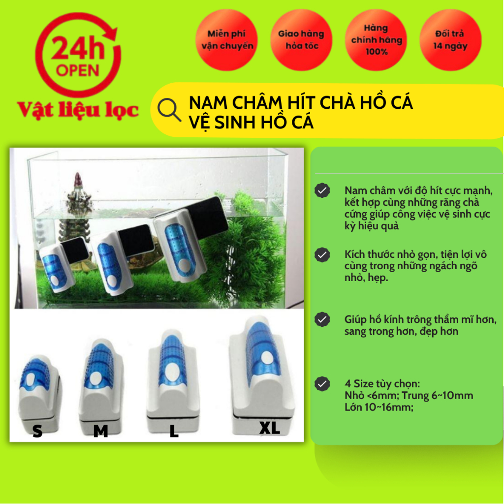 Nam châm hít chà hồ cá - vệ sinh hồ cá